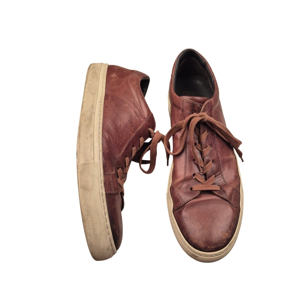 To Boot New York Adam Derrick Italy Mens Brown Leather Low Top Sneakers Shoes 11